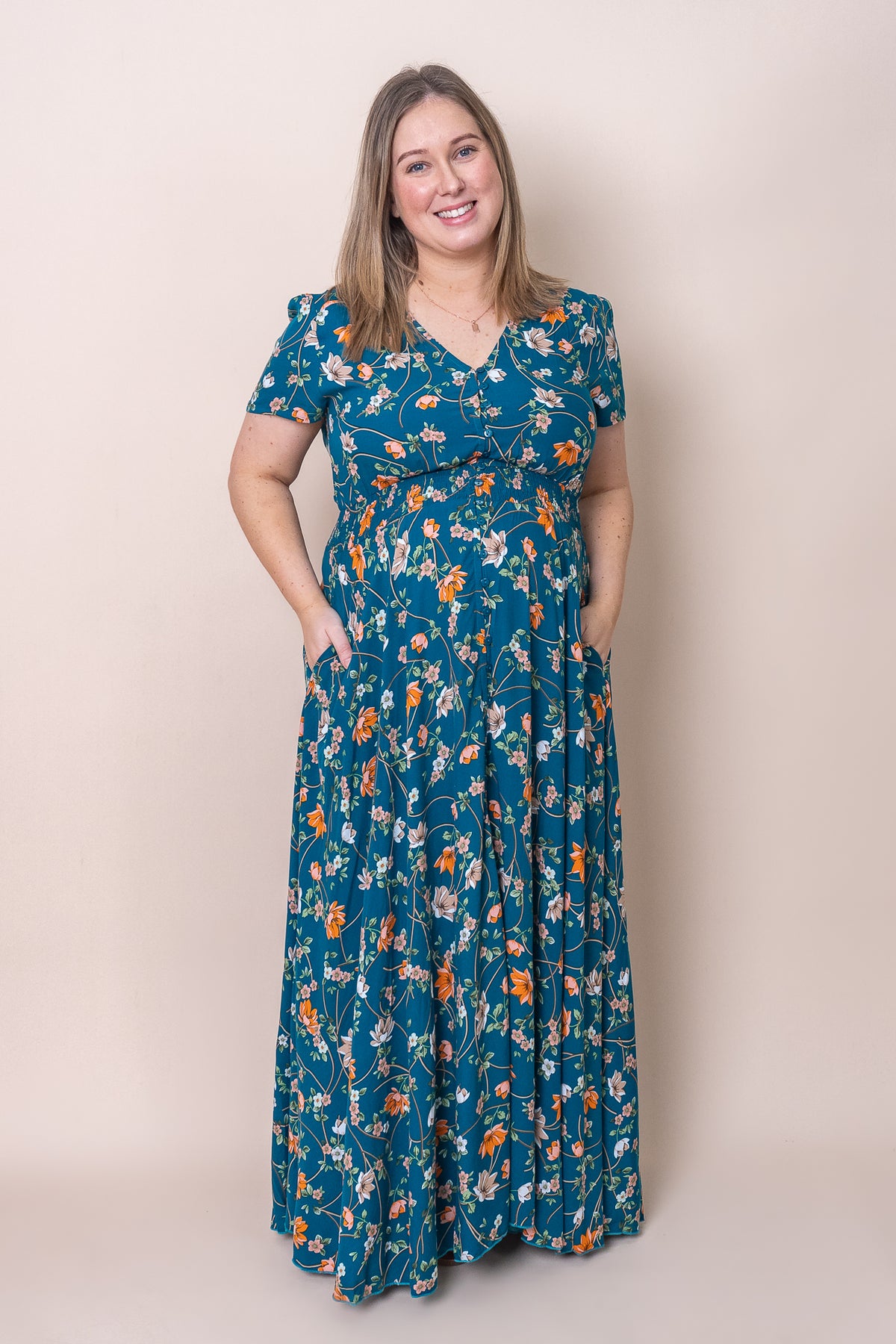 Zaya Dress in Teal