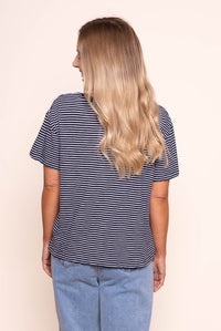 Hutch Stripe Tee in Navy/White - Foxwood