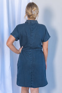 Walker Dress in Dark Denim