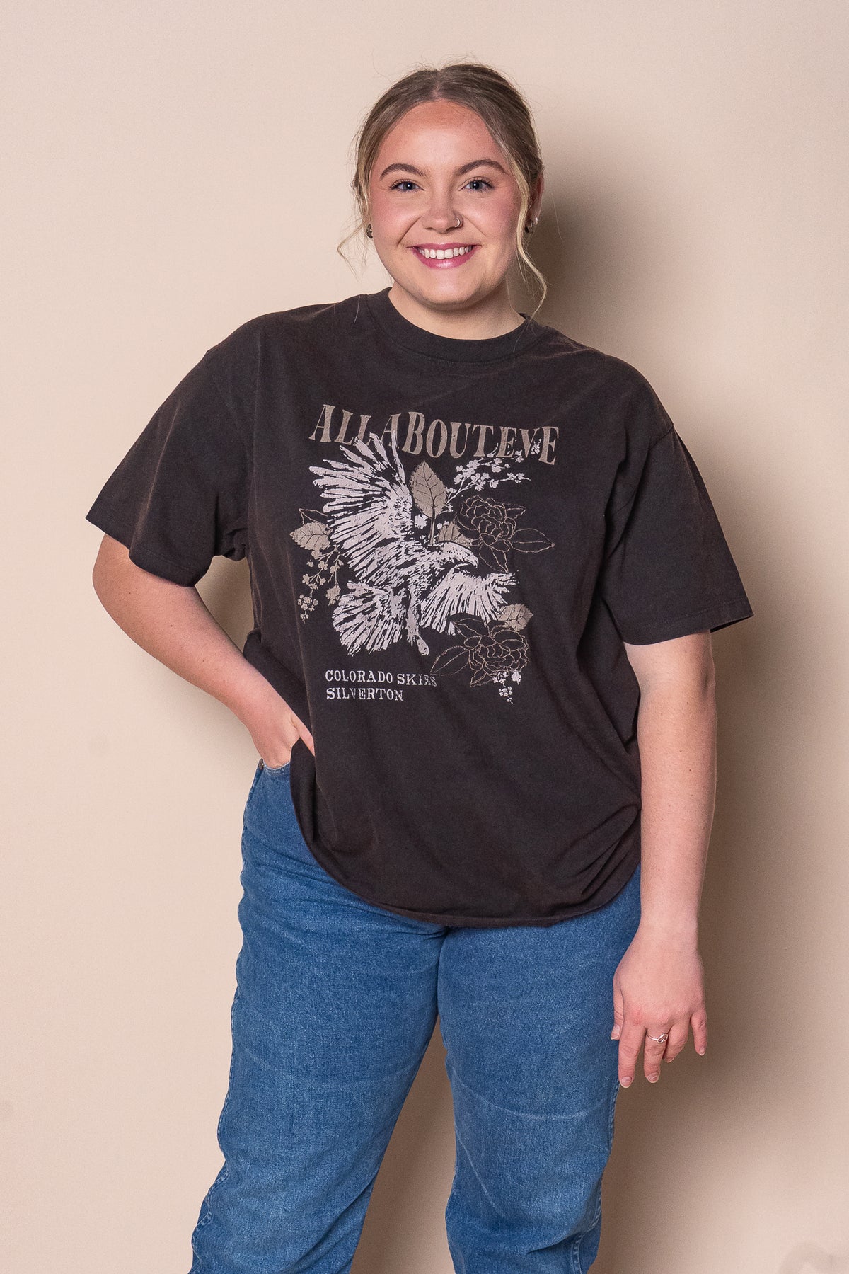 Silverton Relaxed Tee in Washed Black - All About Eve
