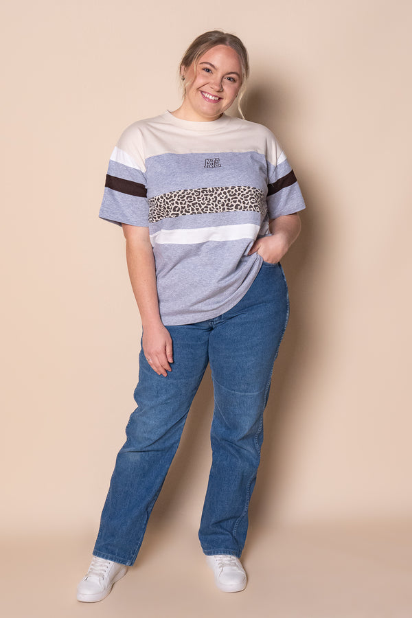 Athletica Panel Box Tee in Grey Marle - All About Eve