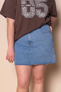 Margot Denim Skirt in Light Blue - All About Eve