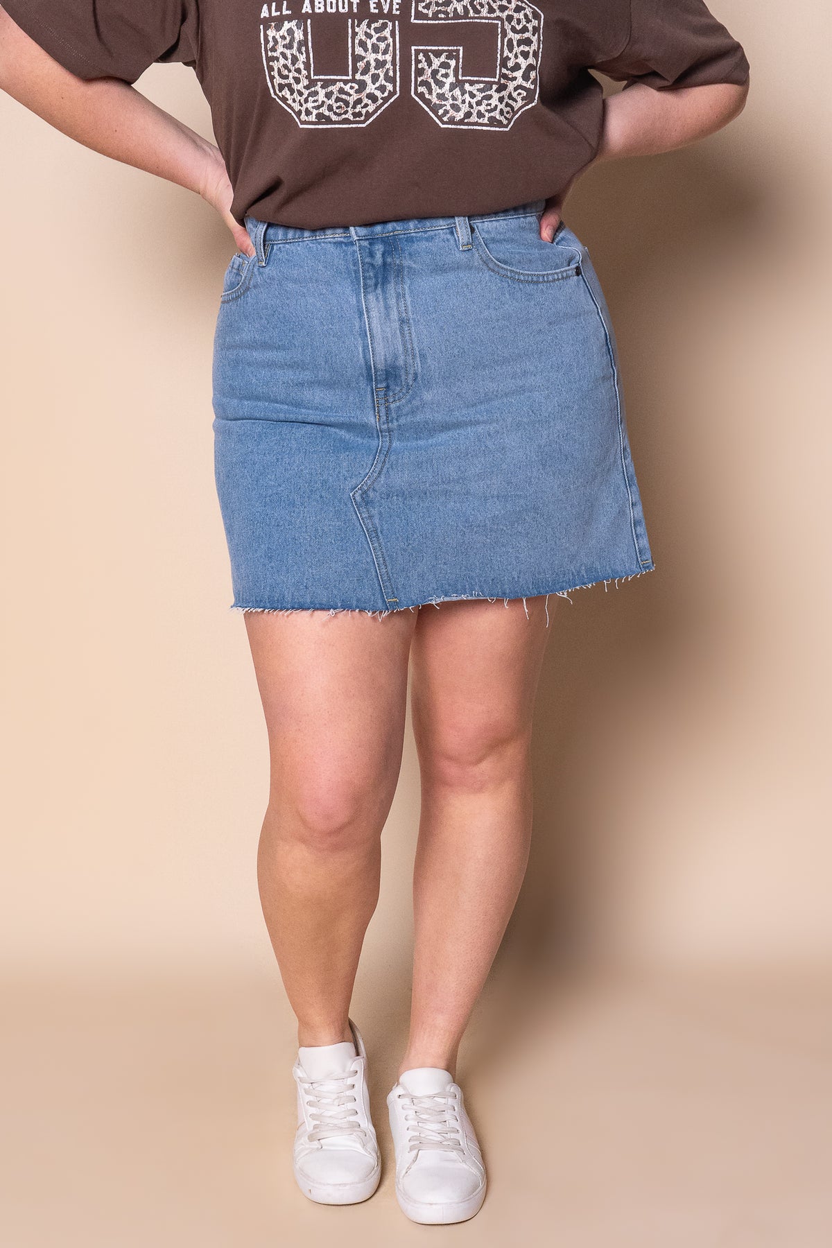 Margot Denim Skirt in Light Blue - All About Eve