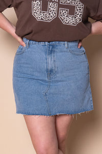 Margot Denim Skirt in Light Blue - All About Eve