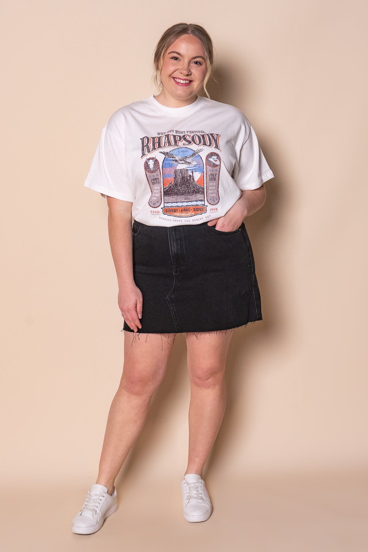 Margot Denim Skirt in Washed Black - All About Eve