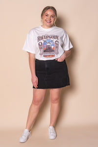 Margot Denim Skirt in Washed Black - All About Eve