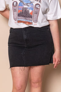 Margot Denim Skirt in Washed Black - All About Eve