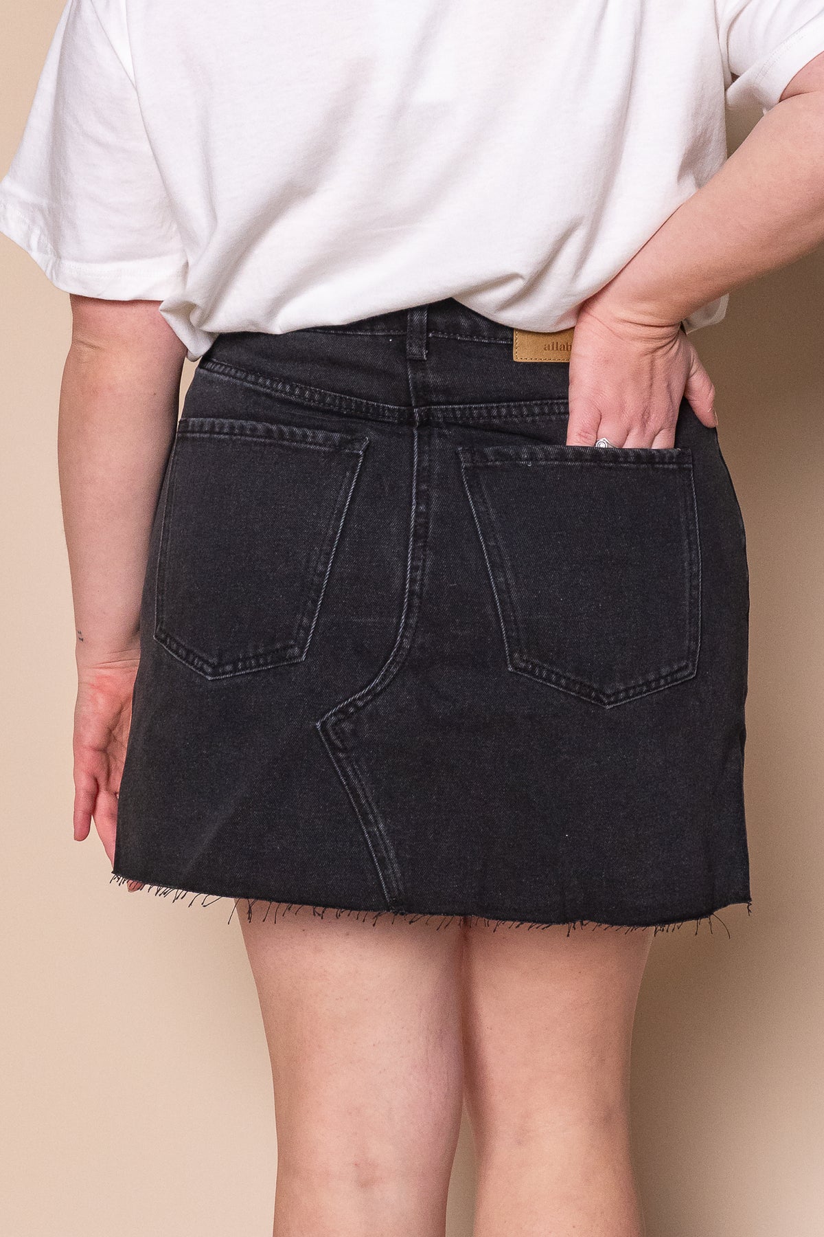 Margot Denim Skirt in Washed Black - All About Eve