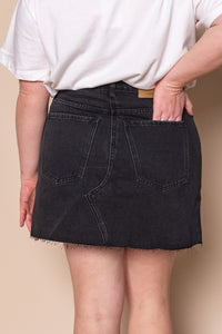 Margot Denim Skirt in Washed Black - All About Eve