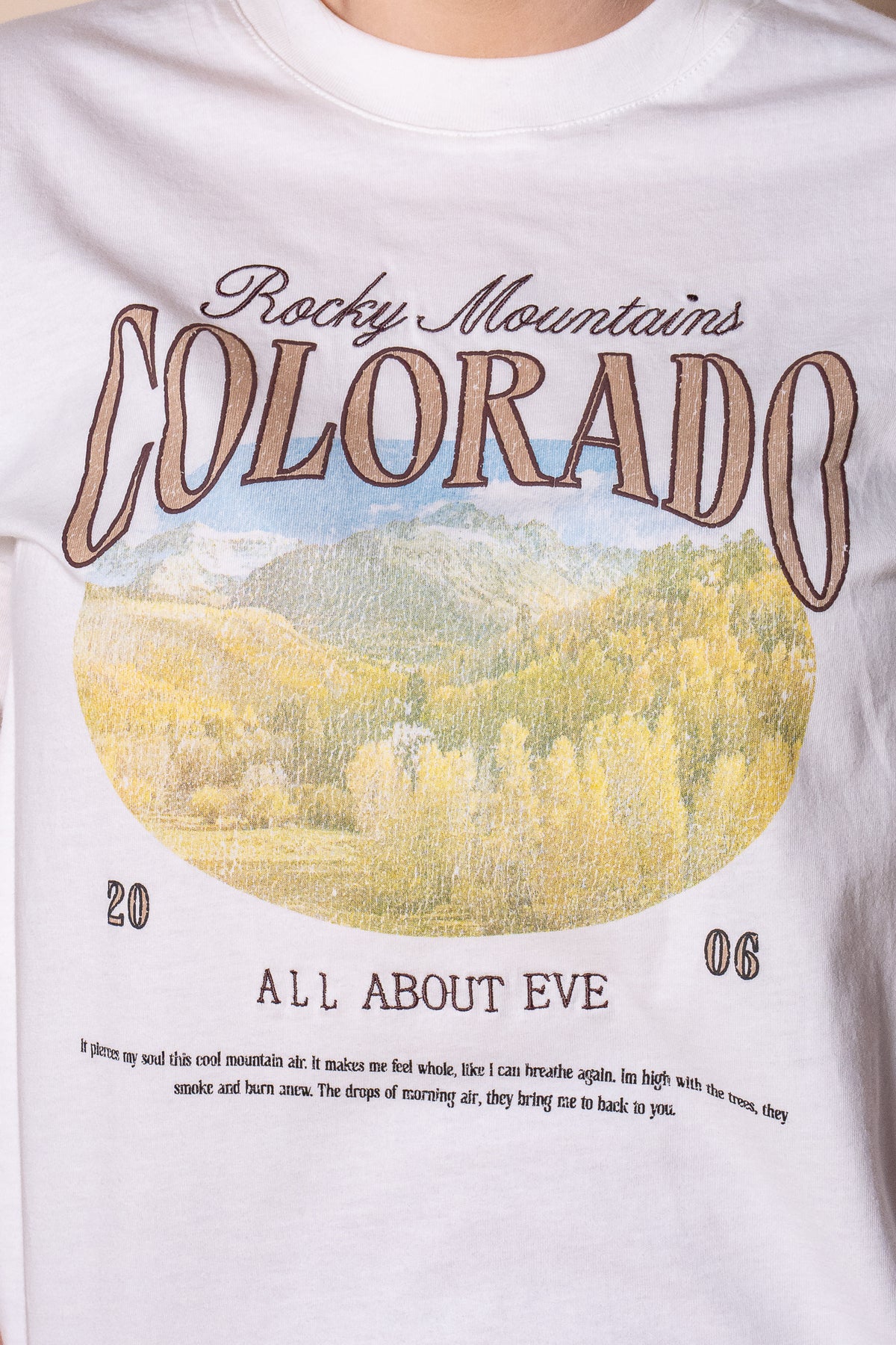 Rocky Mountains Relaxed Tee in Vintage White - All About Eve
