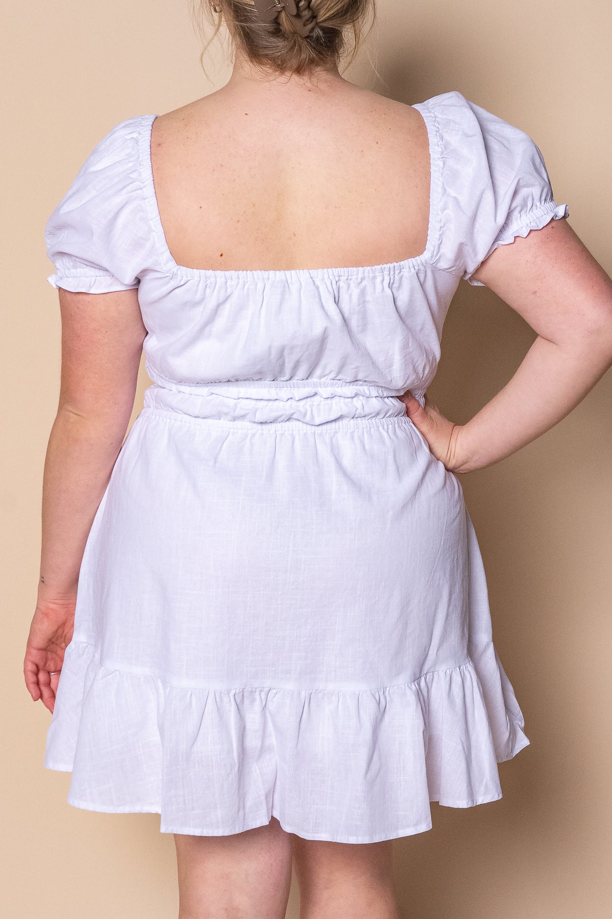 Essential SS Mini Dress in White - All About Eve