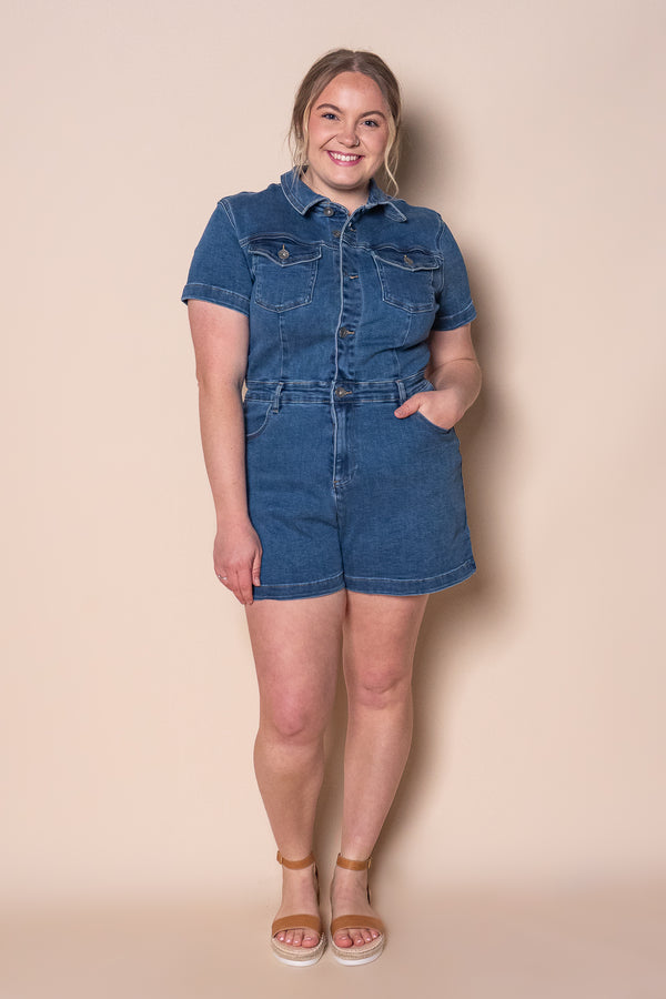 Wilder Playsuit in Mid Blue - Silent Theory