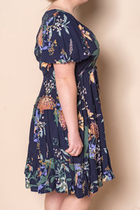 Vallie Floral Dress in Navy