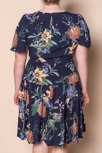 Vallie Floral Dress in Navy