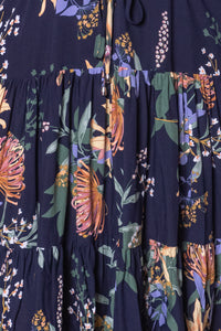 Vallie Floral Dress in Navy