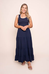 Libby Midi Dress in Navy