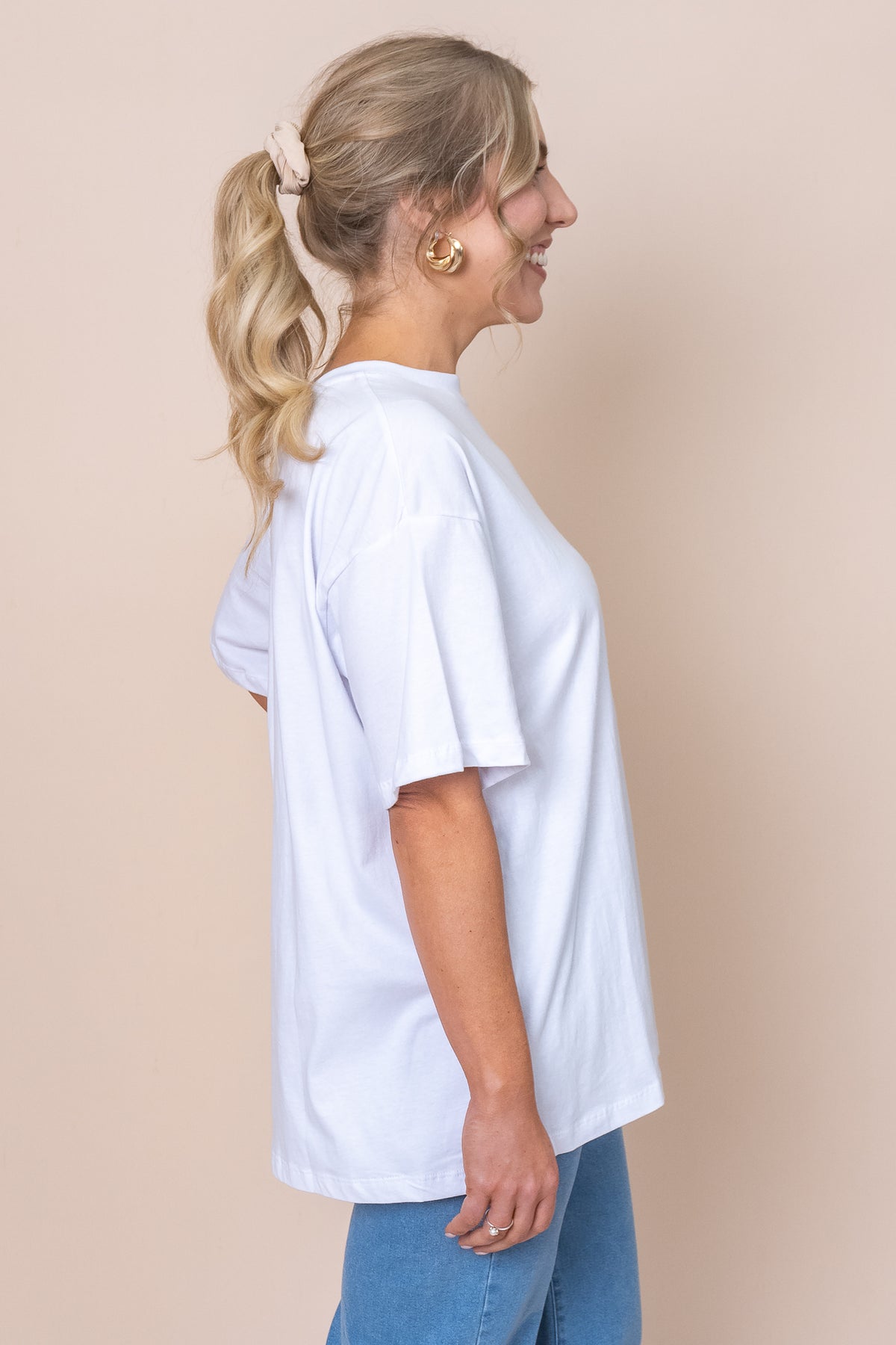 Oversized Tee in White - Silent Theory