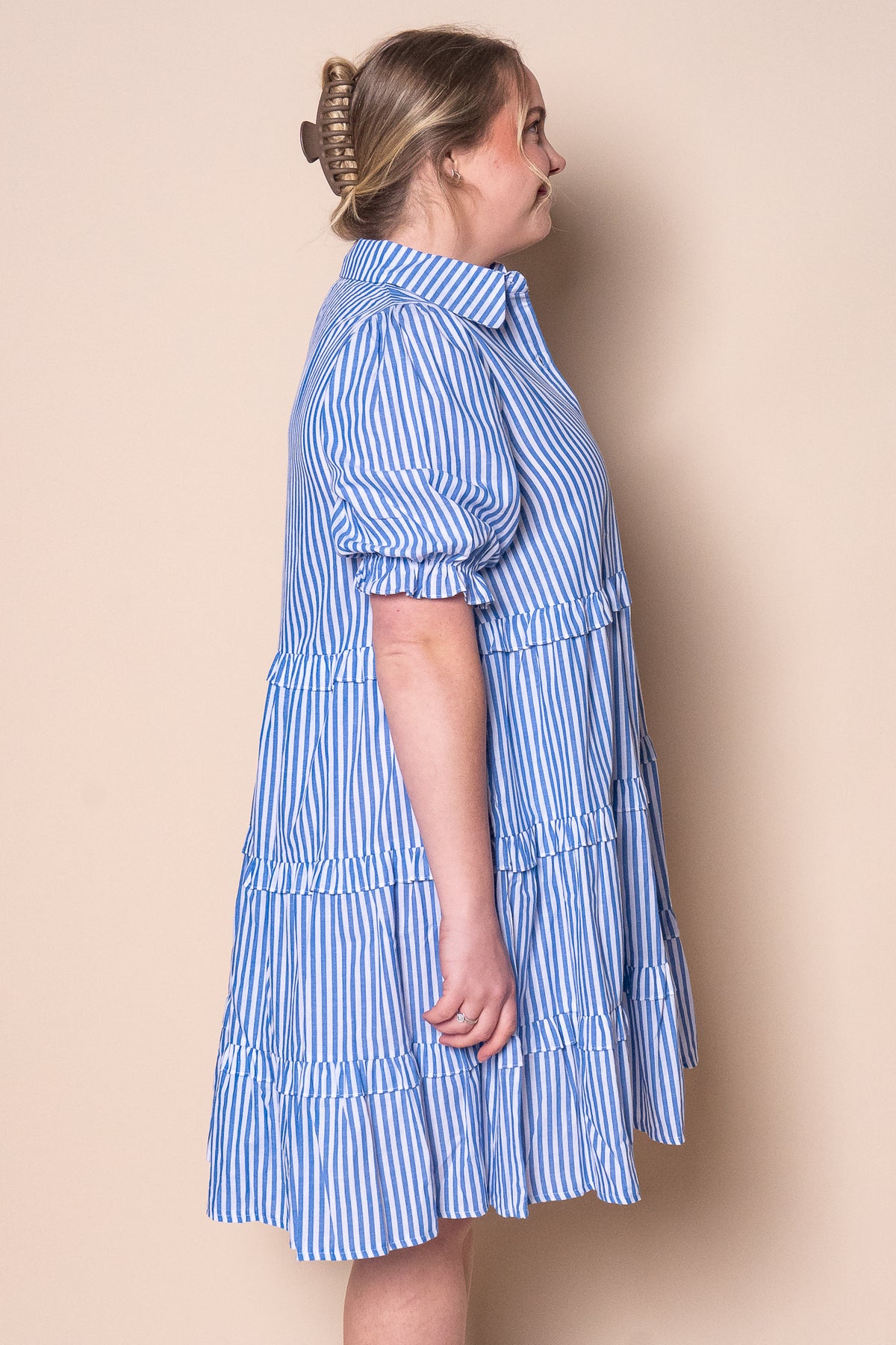 Reyna Striped Dress in Blue