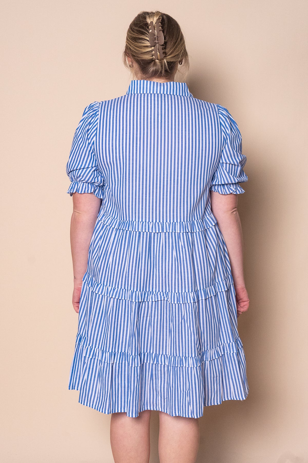 Reyna Striped Dress in Blue
