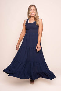 Libby Midi Dress in Navy
