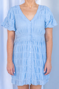 Maude Mini Dress in Ocean Blue - All About Eve