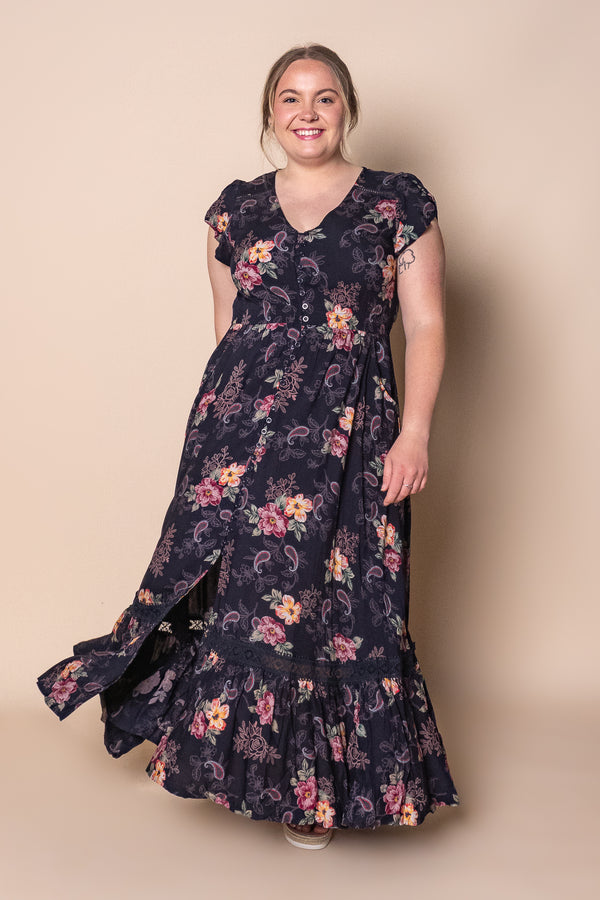 Naira Maxi Dress in Deep Navy
