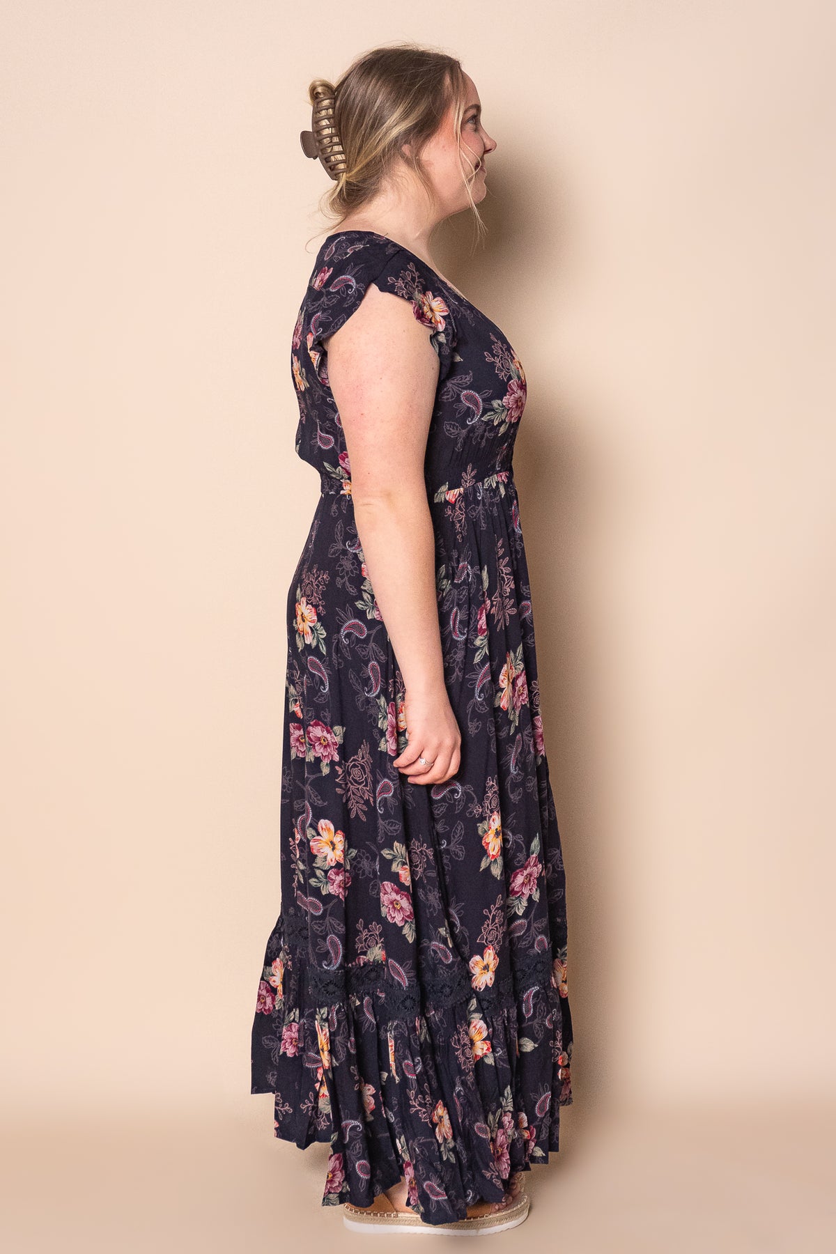 Naira Maxi Dress in Deep Navy