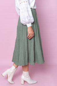 Nita Knit Skirt in Khaki