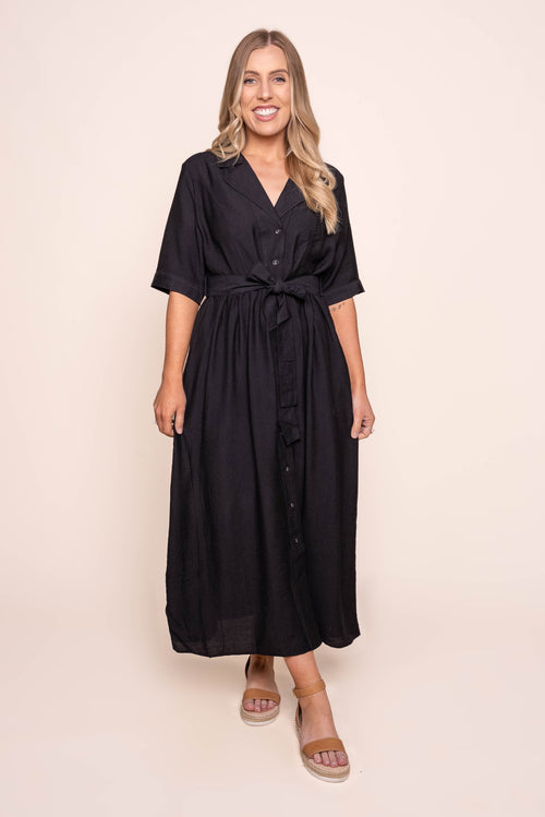 Davina Midi Dress in Black