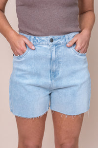 Bobby Cut Off Short in Light Denim - All About Eve