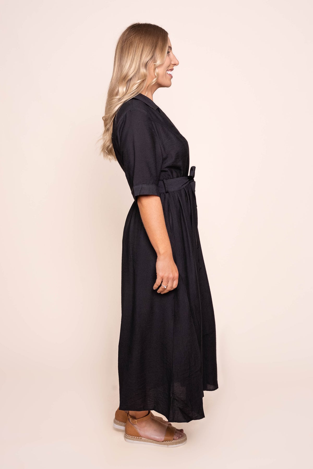 Davina Midi Dress in Black