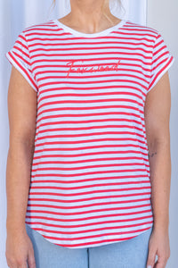 Signature Stripe Tee in Cayenne - Foxwood