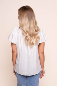 Jasper Lace S/S Top in White