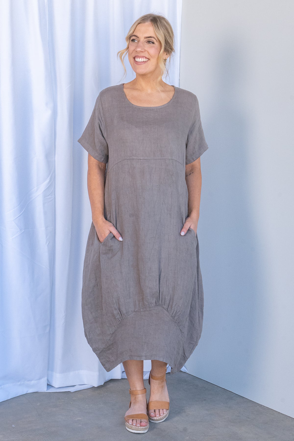 Grier Dress in Stone