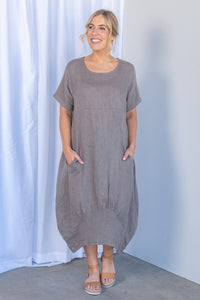 Grier Dress in Stone