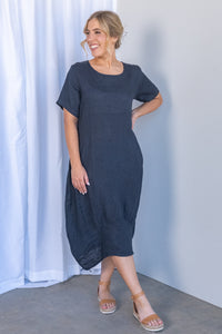 Grier Dress in Navy