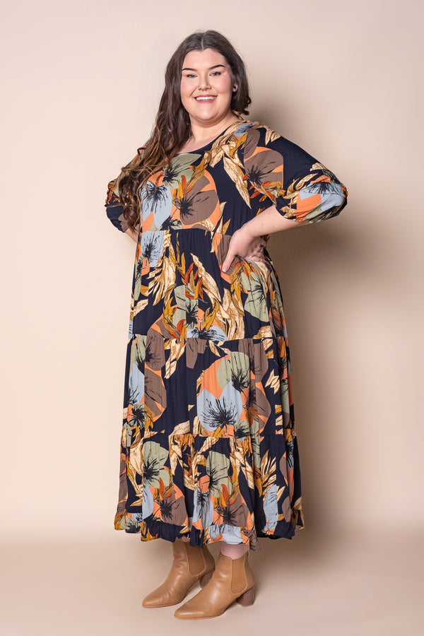 Zipporah Midi Dress in Navy