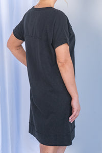 Allison Tee Dress in Washed Black - Foxwood