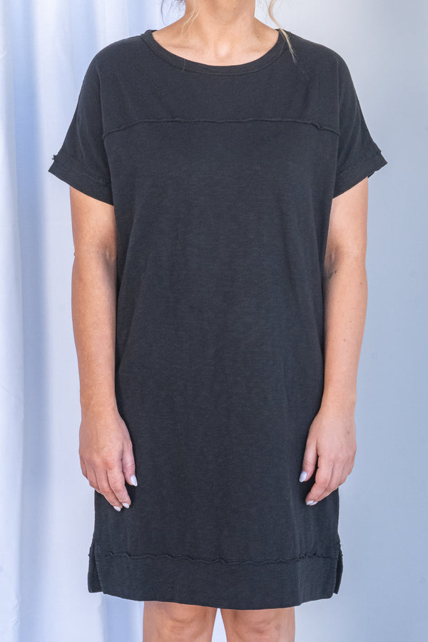 Allison Tee Dress in Washed Black - Foxwood