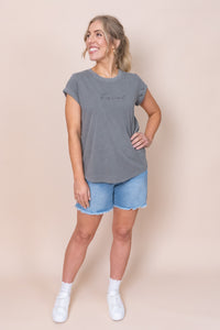 Signature Tee in Charcoal - Foxwood