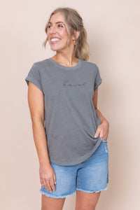 Signature Tee in Charcoal - Foxwood