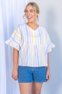 Pip Top in Yellow Multi