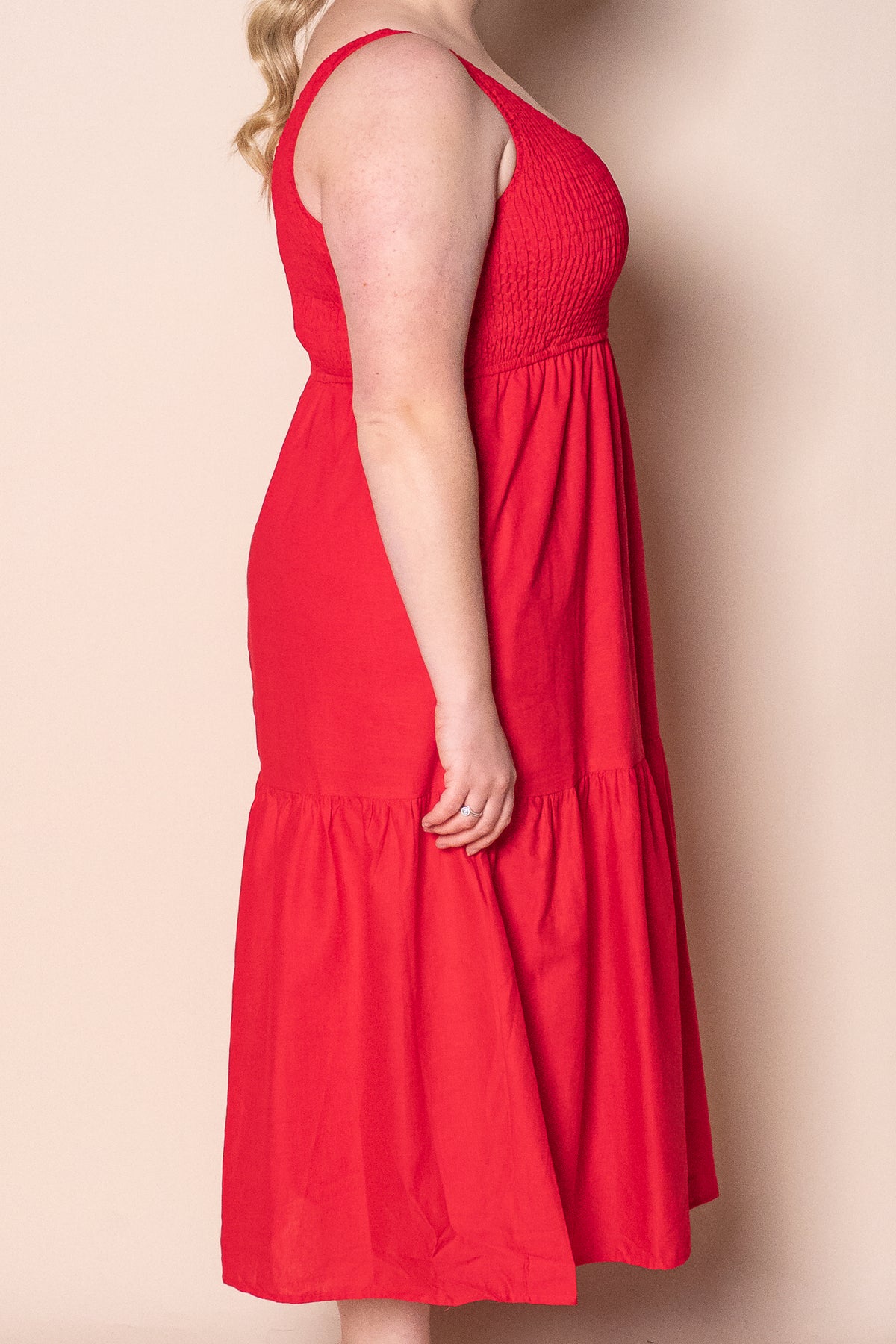 Tasha Midi Dress in Red