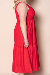 Tasha Midi Dress in Red