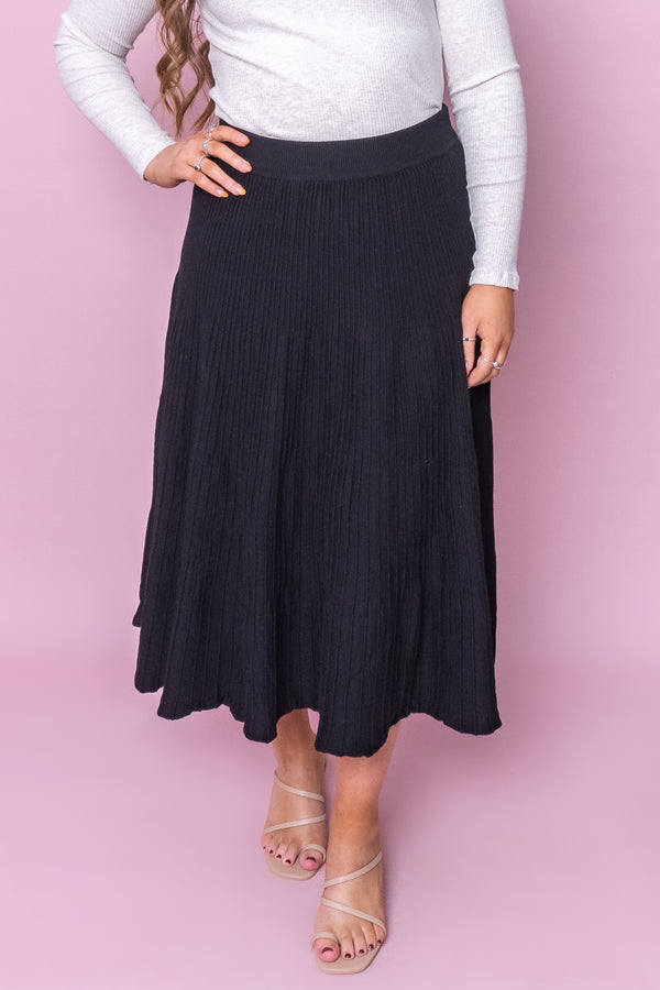Nita Knit Skirt in Black