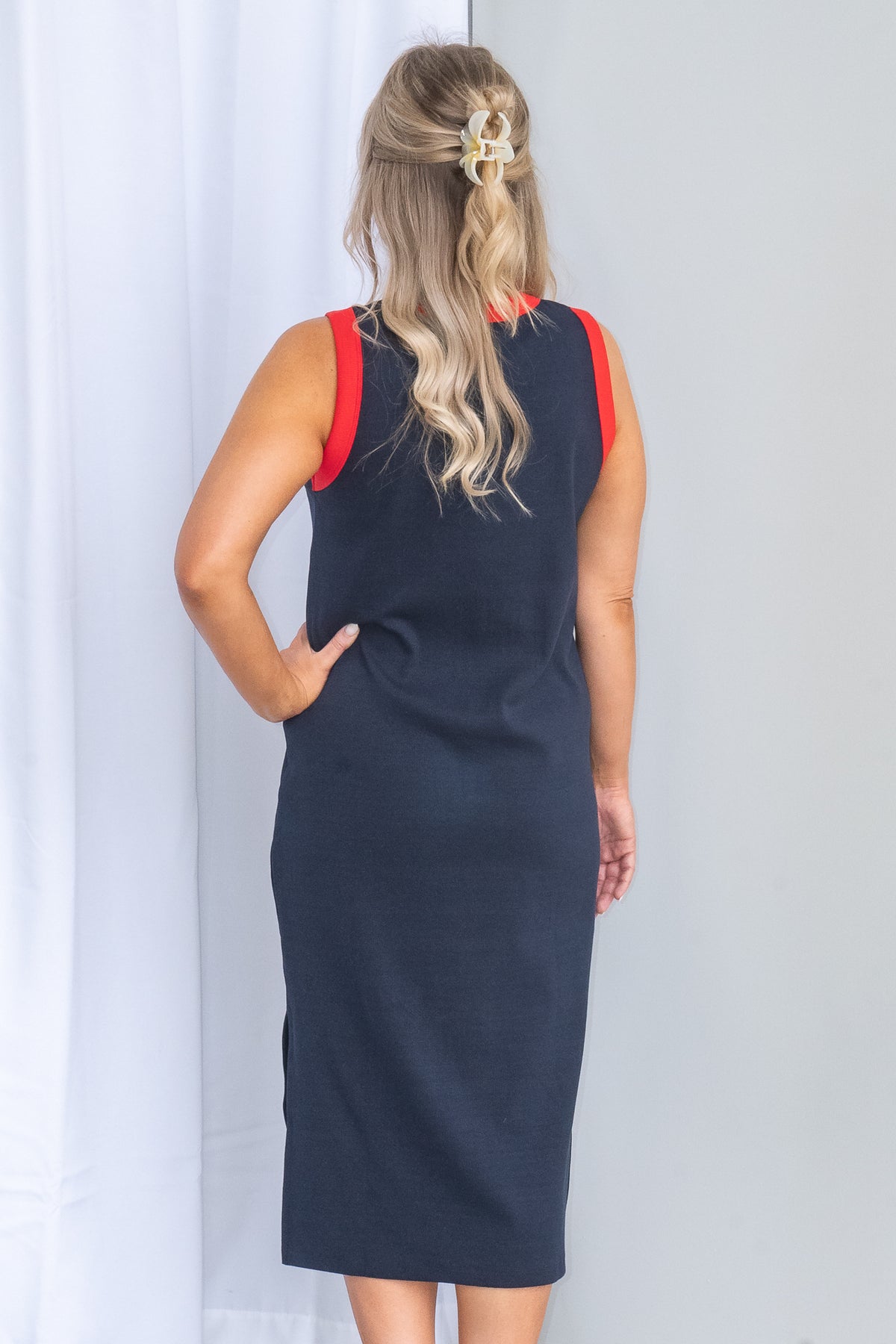 Union Rib Dress in Navy - Foxwood