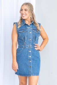 Kennedy Denim Dress in Heritage Blue - All About Eve