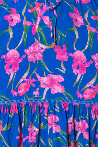 Selene Floral Dress in Royal Blue