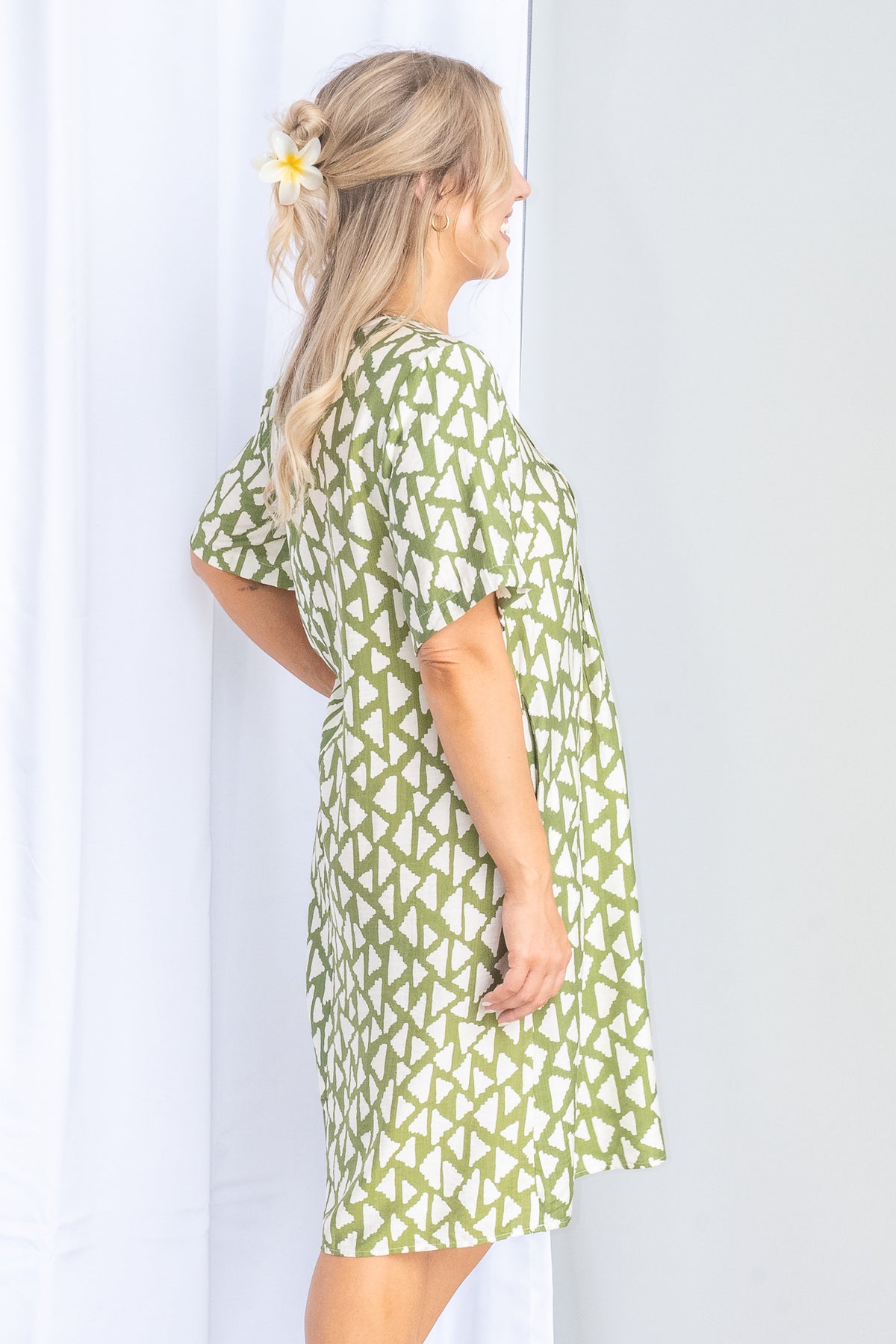 Zoila Dress in Forest Green