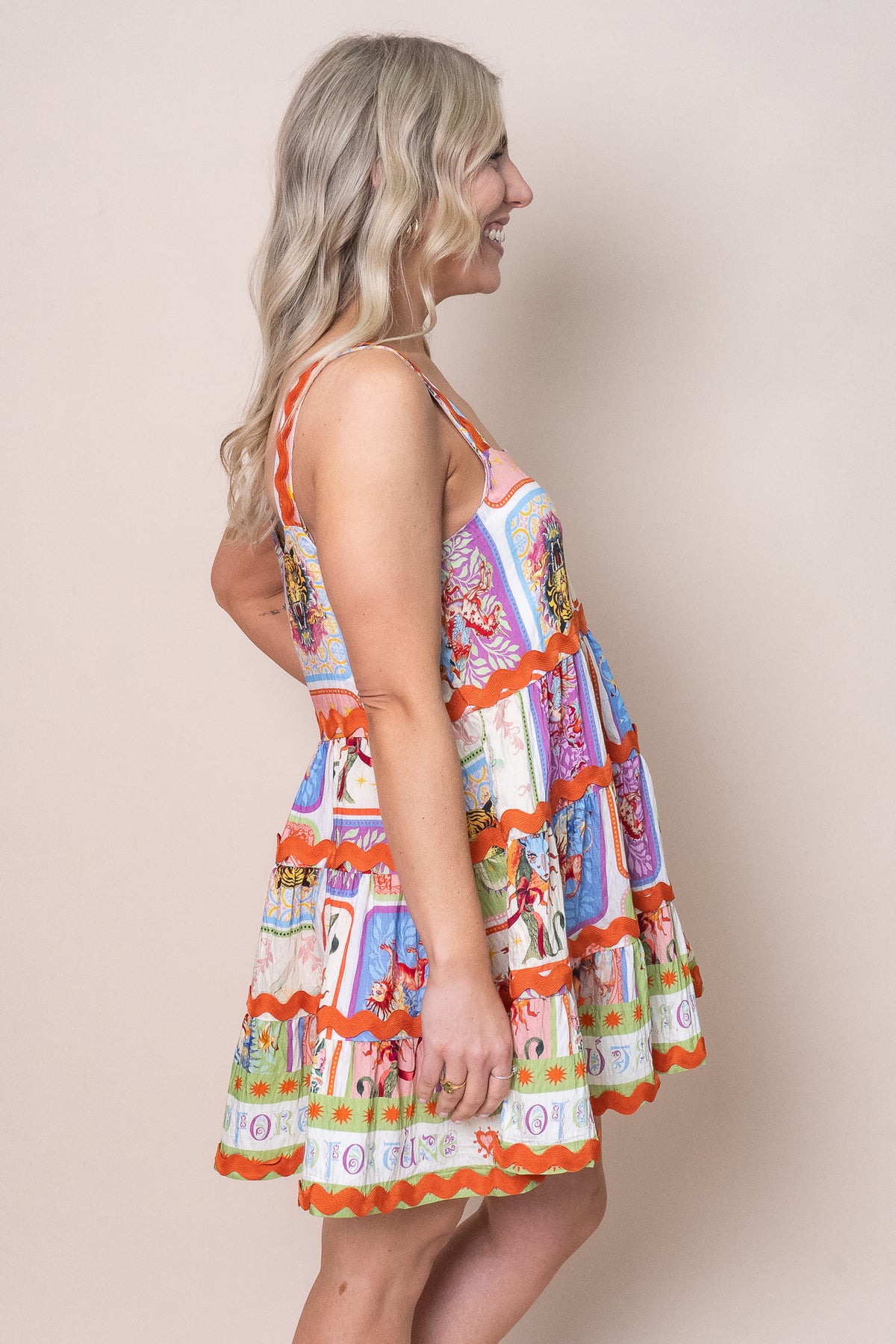 Seraphina Dress in Orange Multi